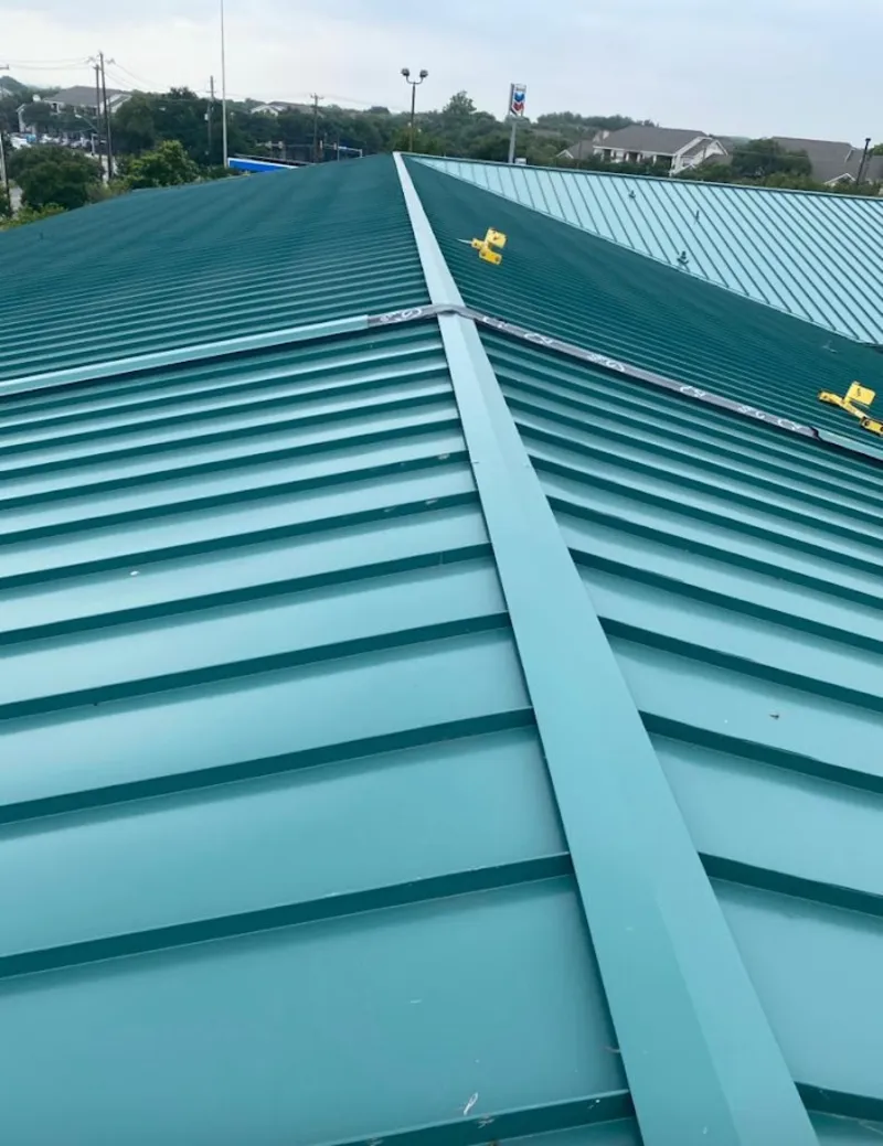Green commercial metal roof ridge and valley for Metal Roof Repair in Sabattus